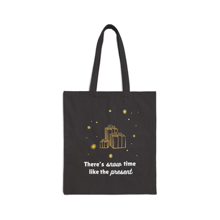 Snow Time Like The Present Cotton Canvas Tote Bag