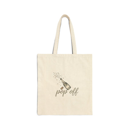 Pop Off - Silver - Cotton Canvas Tote