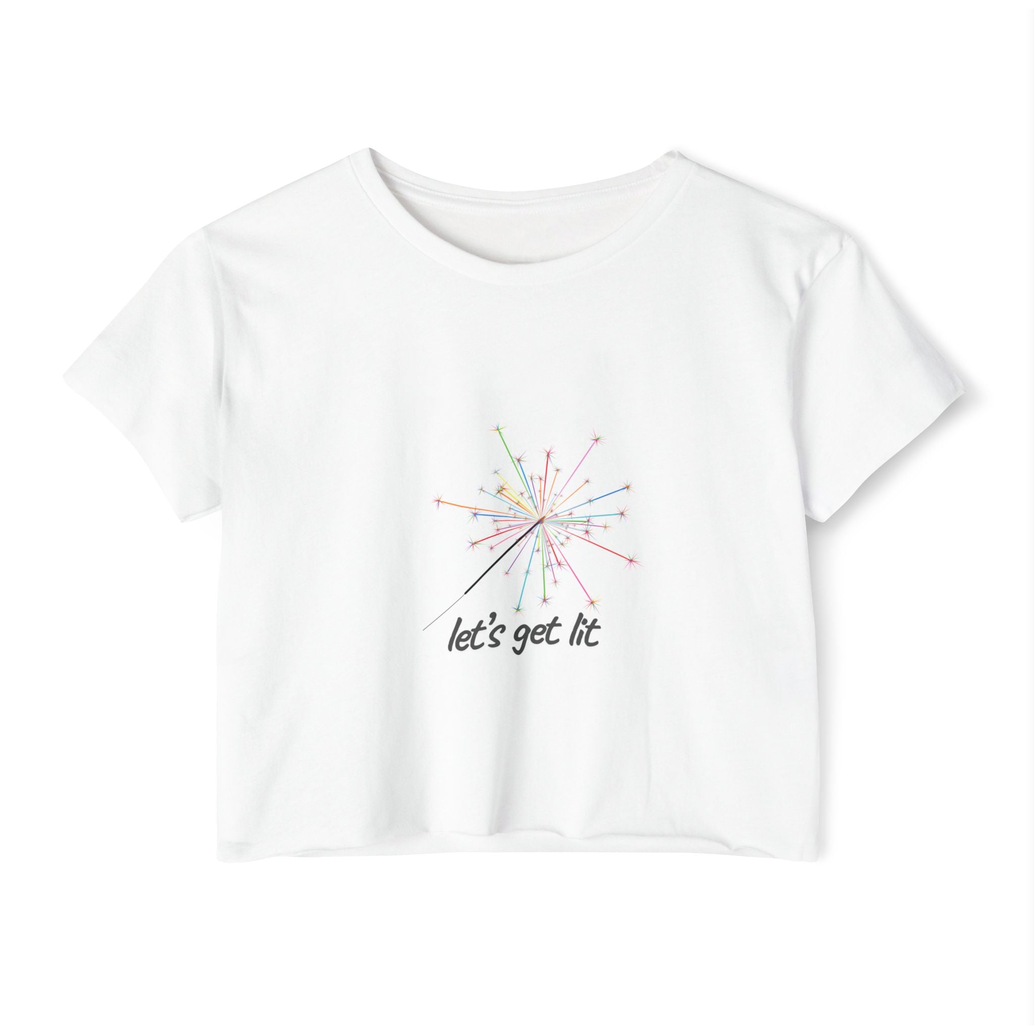 Let's Get Lit- Sparkler-  Festival Crop Top