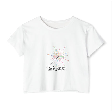Let's Get Lit- Sparkler-  Festival Crop Top