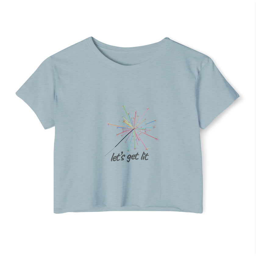 Let's Get Lit- Sparkler-  Festival Crop Top