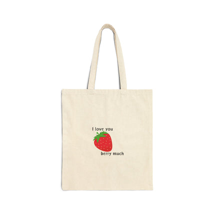 I Love You Berry Much Cotton Canvas Tote