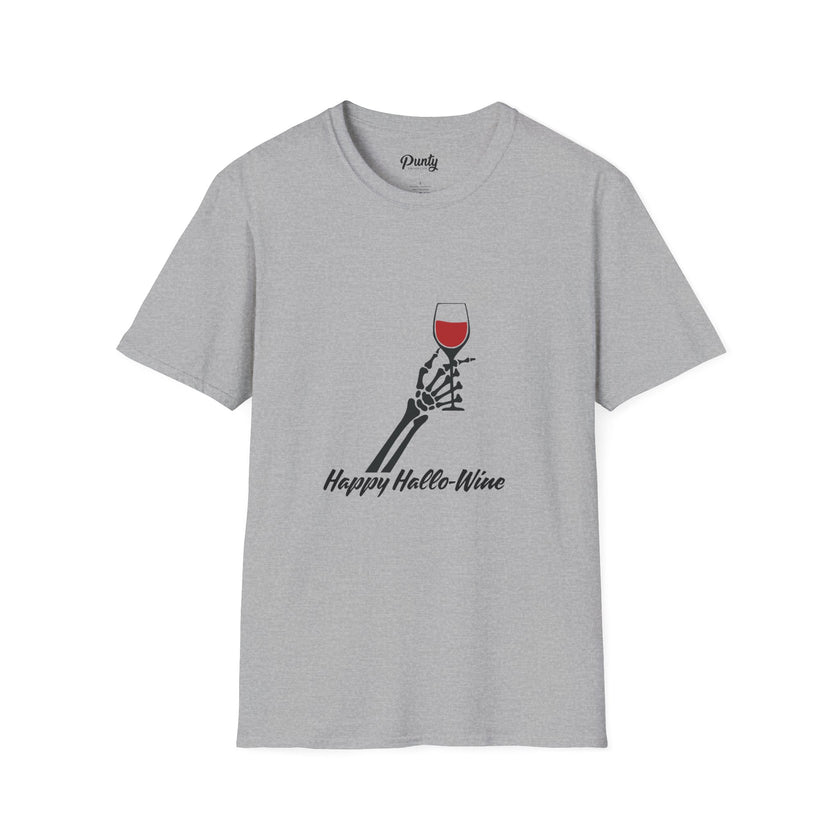 Happy Hallo-Wine Skeleton Softstyle Cotton Tee