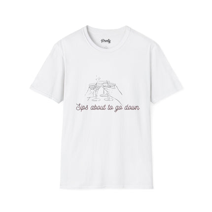 Sips About To Go Down Softstyle Cotton Tee