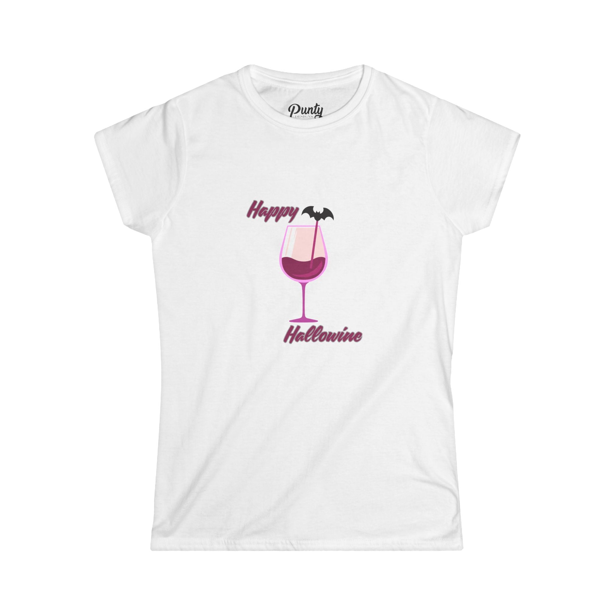 Happy Hallowine Fitted Softstyle Cotton Tee