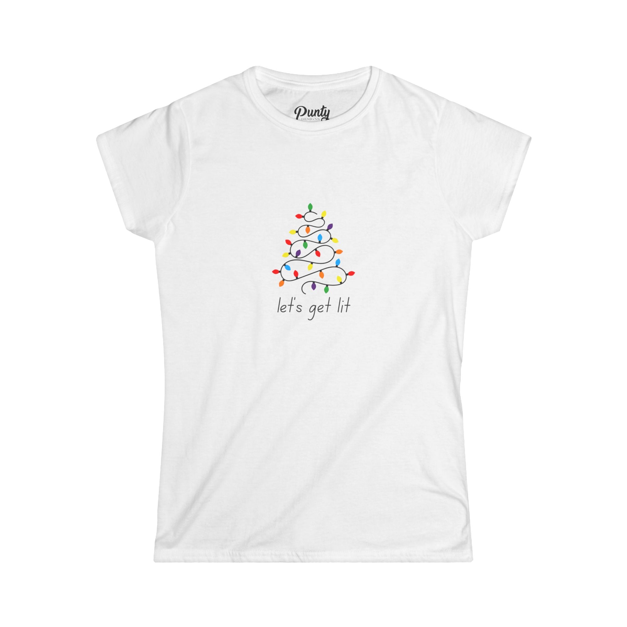 Let's Get Lit- Tree- Fitted Softstyle Cotton Tee