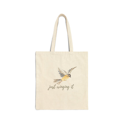Just Winging It Cotton Canvas Tote