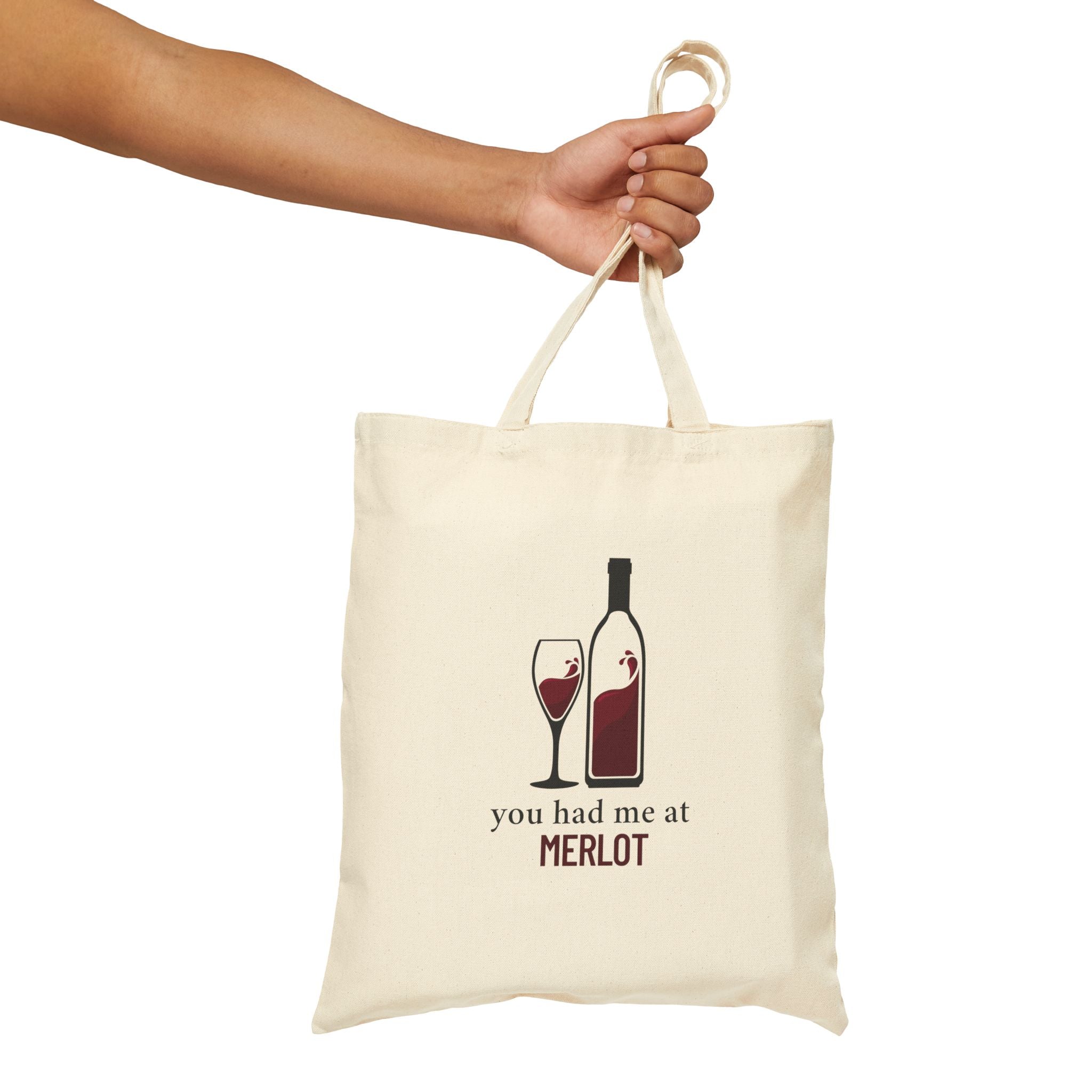 You Had Me At Merlot Cotton Canvas Tote