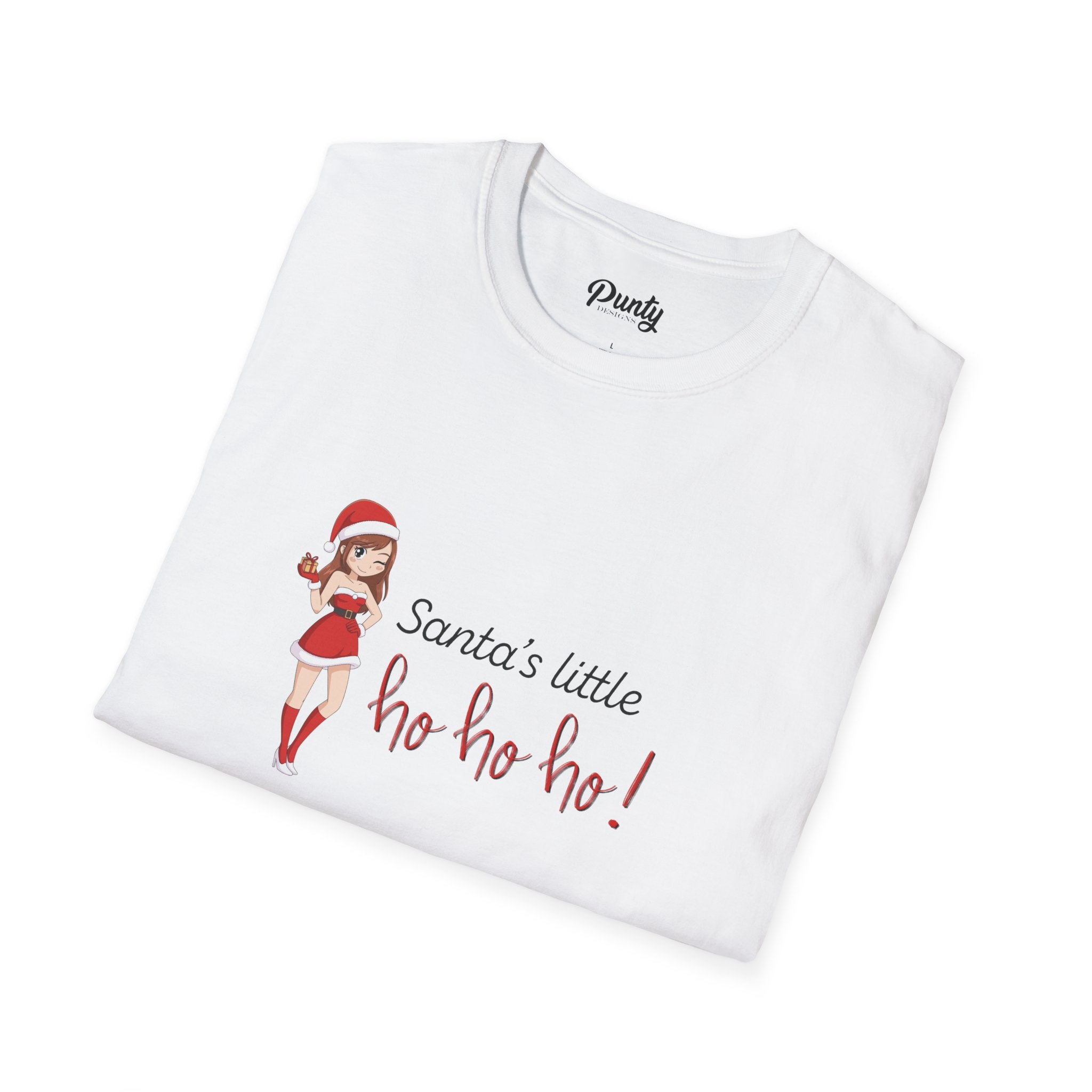 Santa's Little Ho Ho Ho Softstyle Cotton Tee