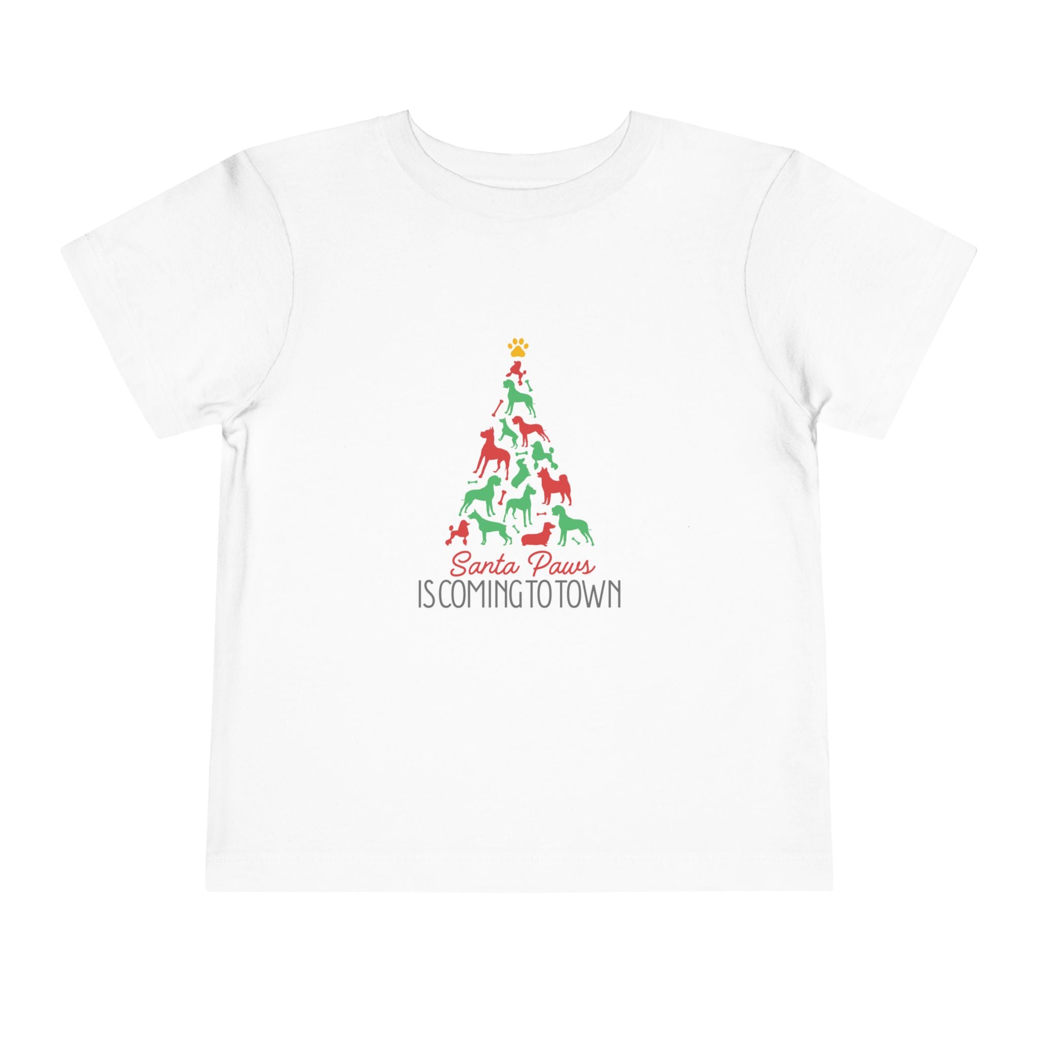 Santa Paws Is Coming To Town- Tree- Toddler Tee