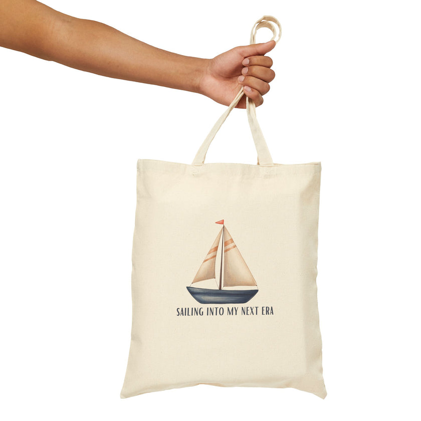 Sailing Into My Next Era Cotton Canvas Tote