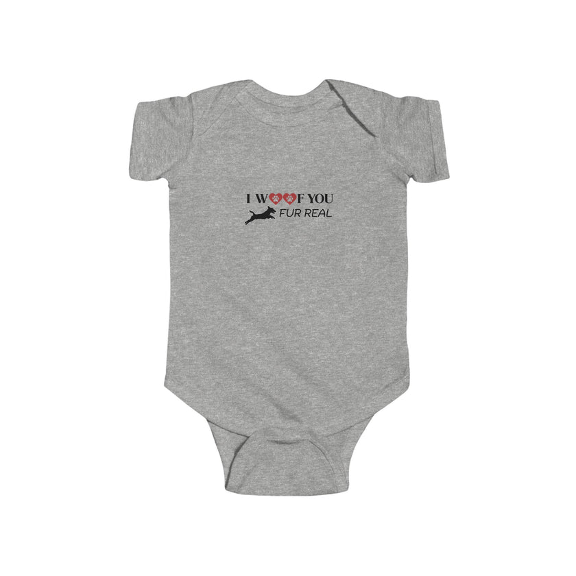 Woof You Fur Real Baby Onesie
