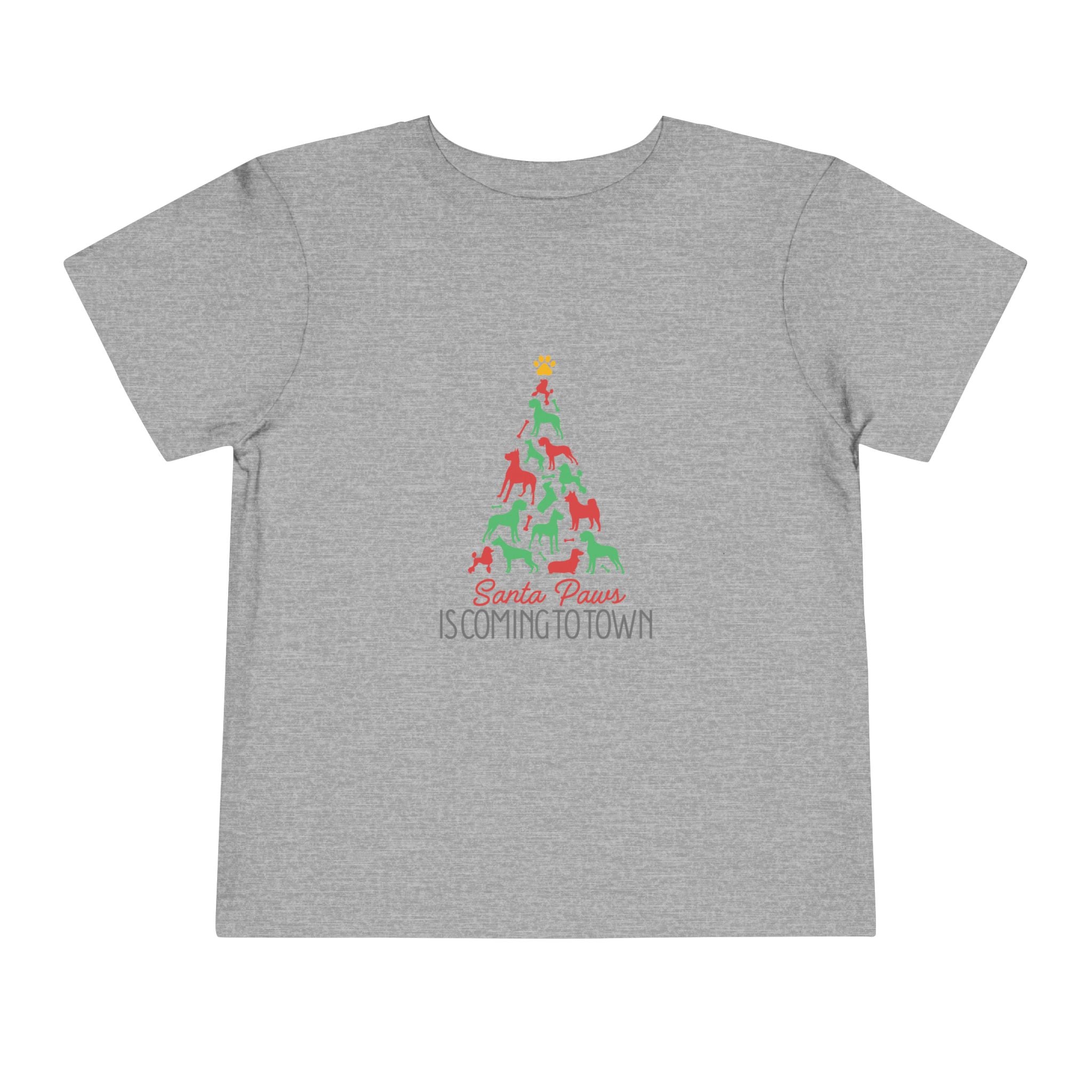 Santa Paws Is Coming To Town- Tree- Toddler Tee