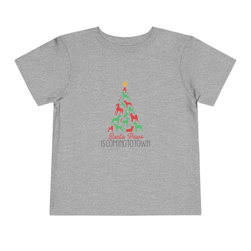 Santa Paws Is Coming To Town- Tree- Toddler Tee