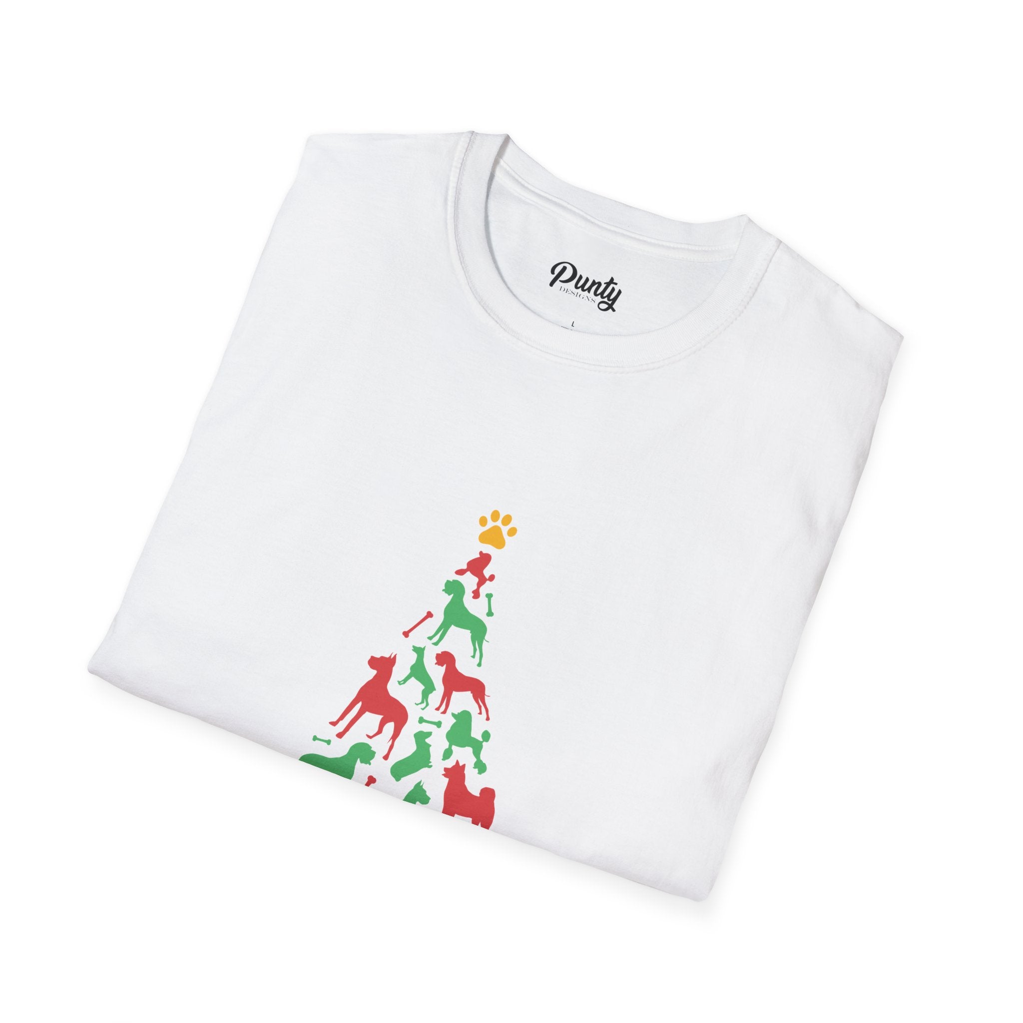 Santa Paws Is Coming To Town Softstyle Cotton Tee