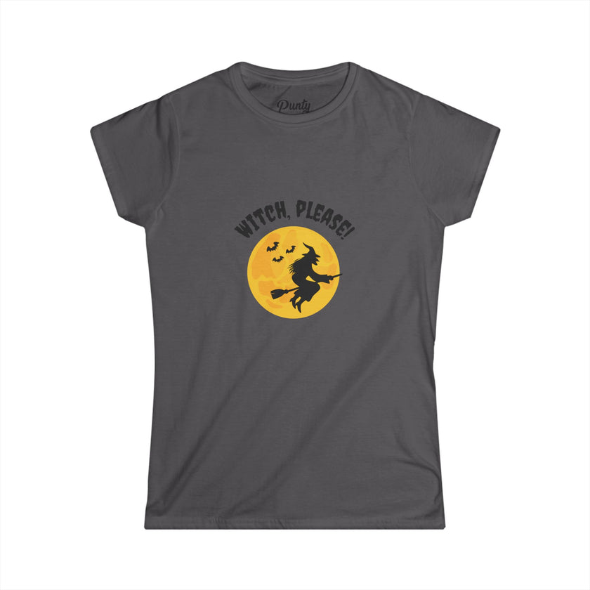 Witch Please- Flying Witch Fitted Softstyle Cotton Tee