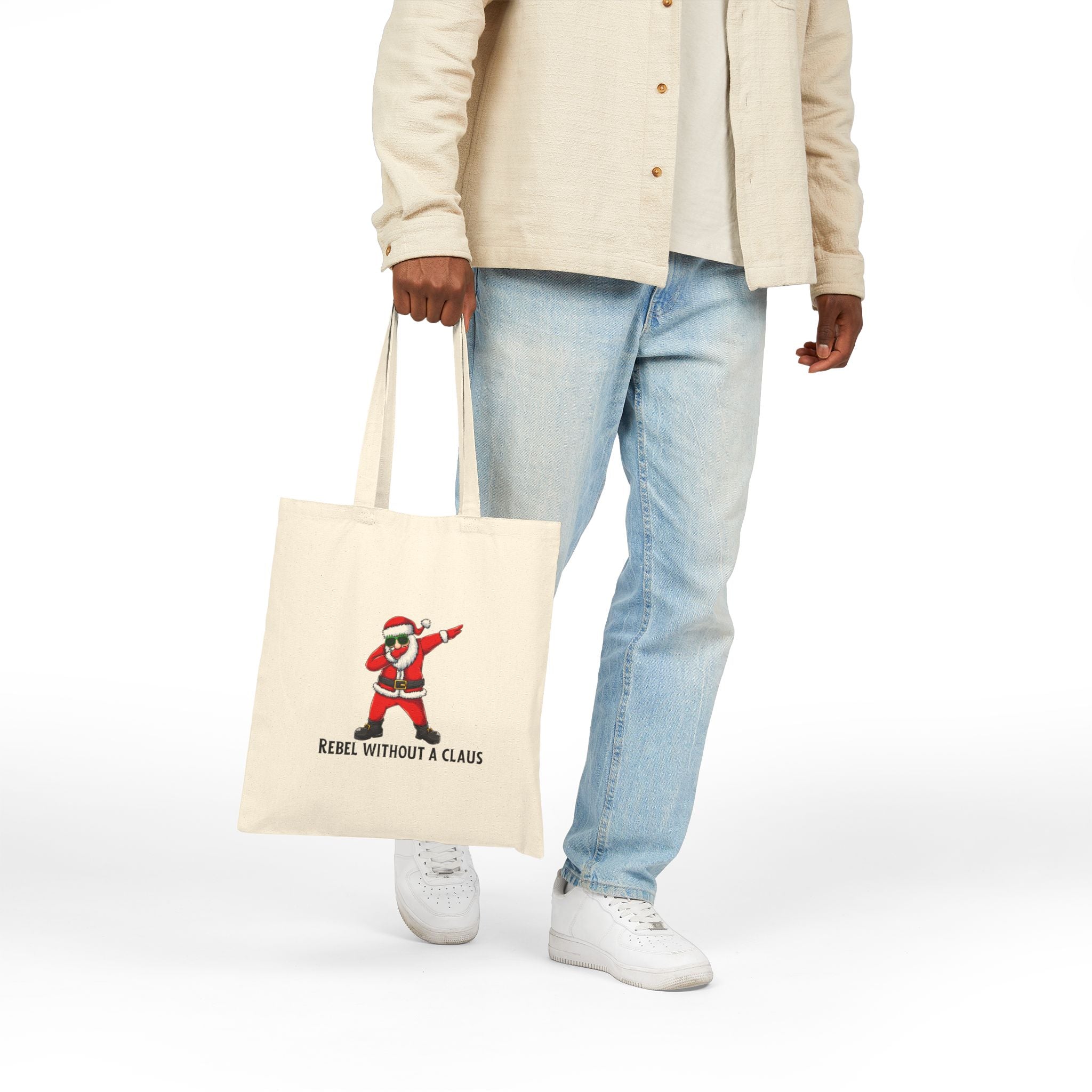 Rebel Without A Claus Cotton Canvas Tote Bag
