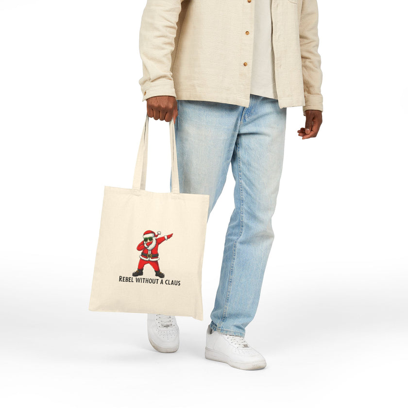 Rebel Without A Claus Cotton Canvas Tote Bag