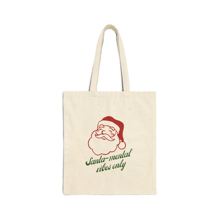 Santa-Mental Vibes Only Cotton Canvas Tote Bag
