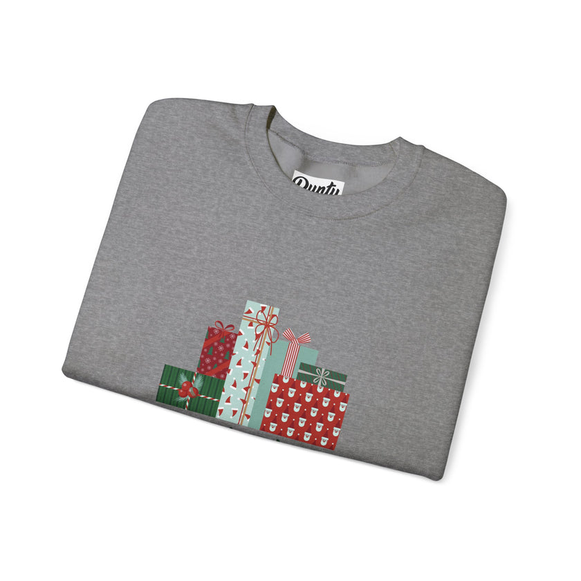 Wrapped Up In The Holiday Spirit- Red Crewneck Sweatshirt