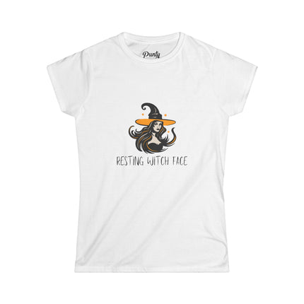 Resting Witch Face Fitted Softstyle Cotton Tee