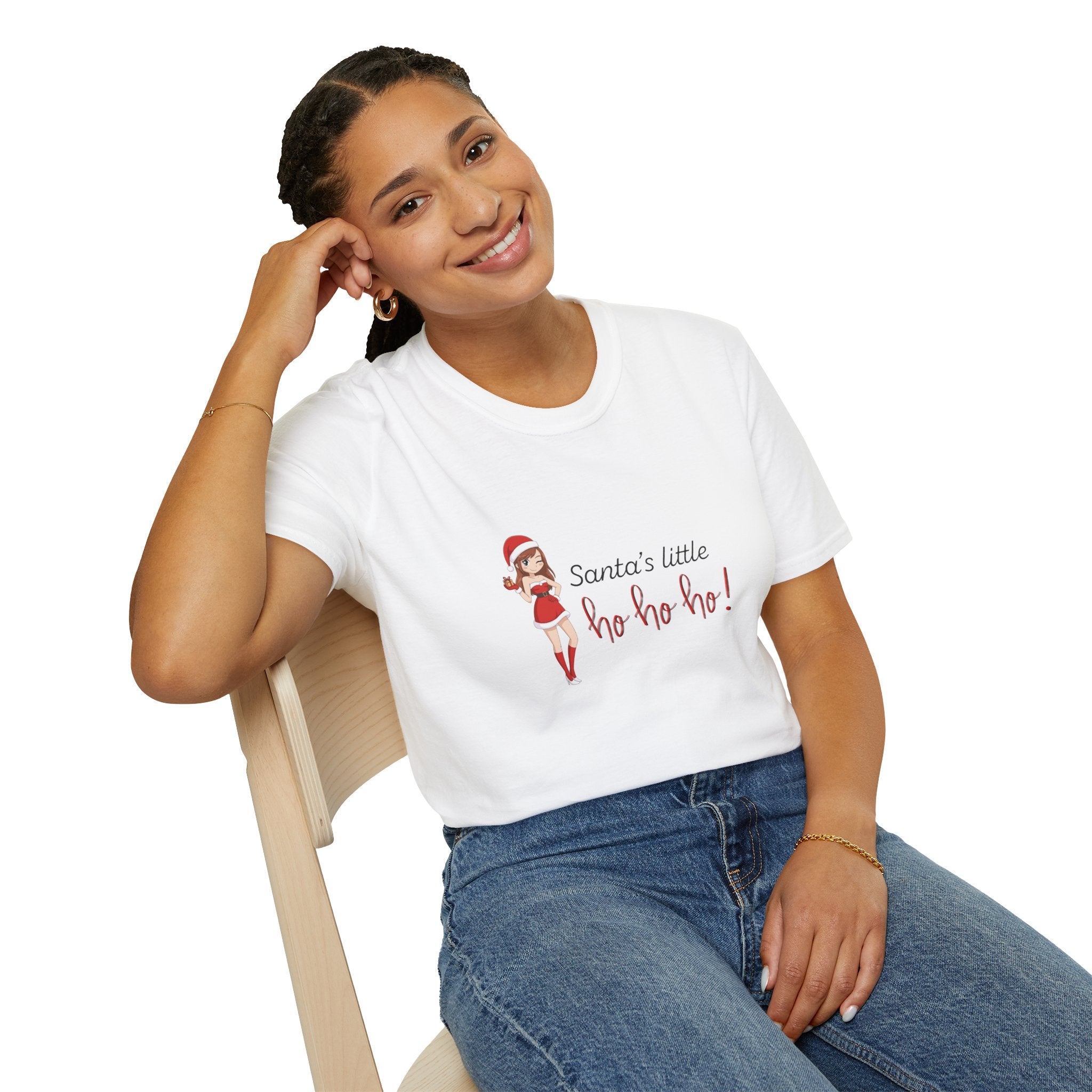 Santa's Little Ho Ho Ho Softstyle Cotton Tee