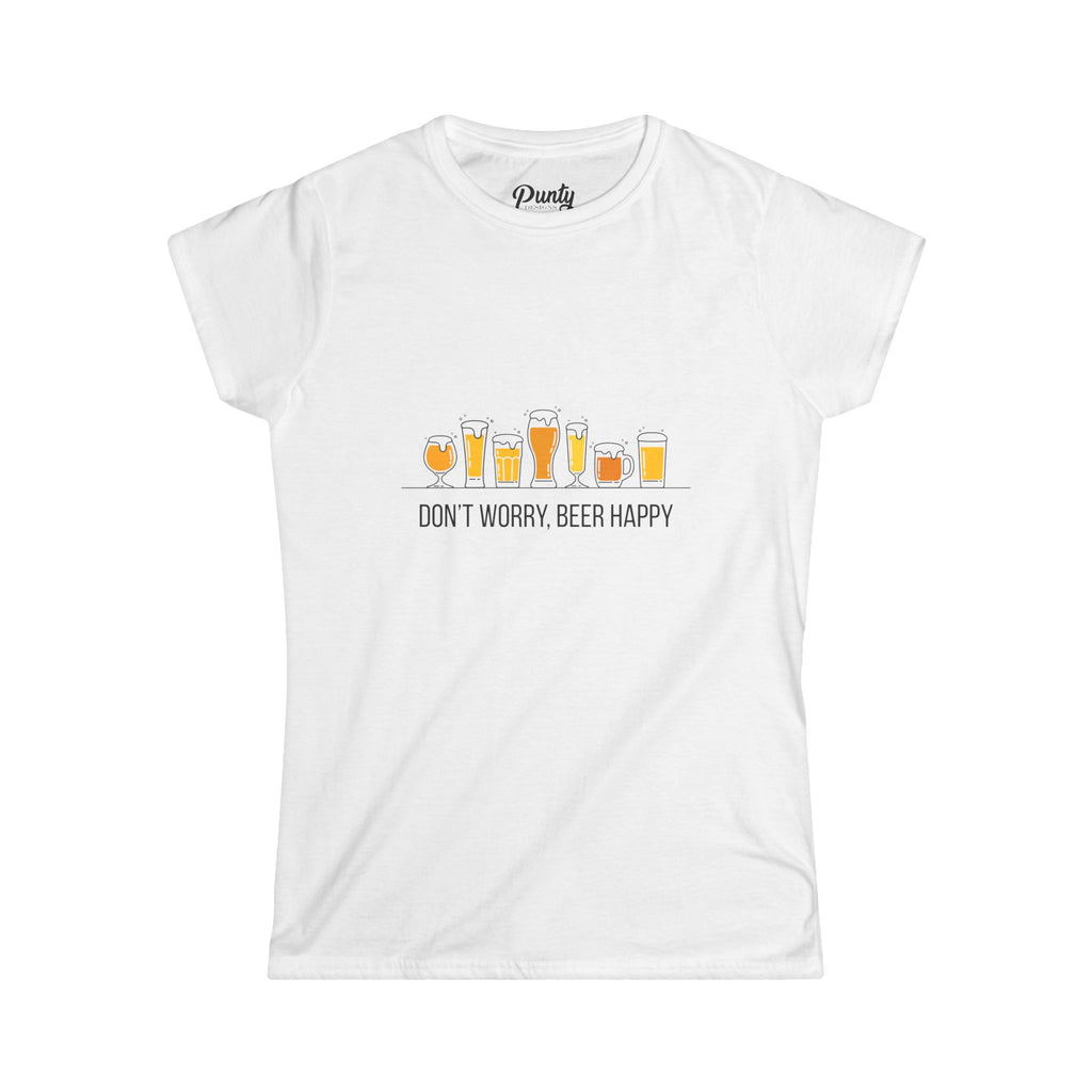 Don't Worry, Beer Happy Fitted Softstyle Cotton Tee