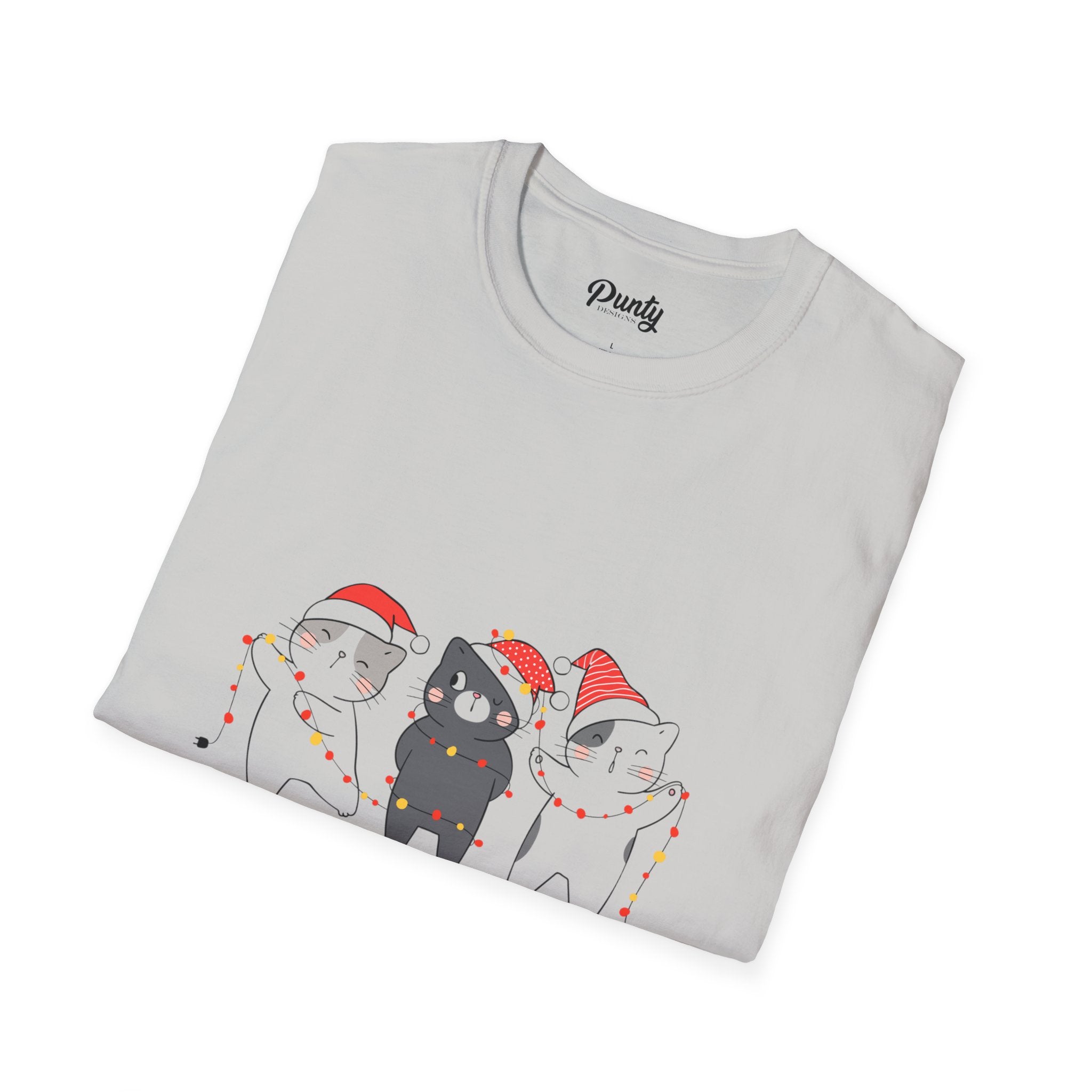 Meowy Christmas Softstyle Cotton Tee