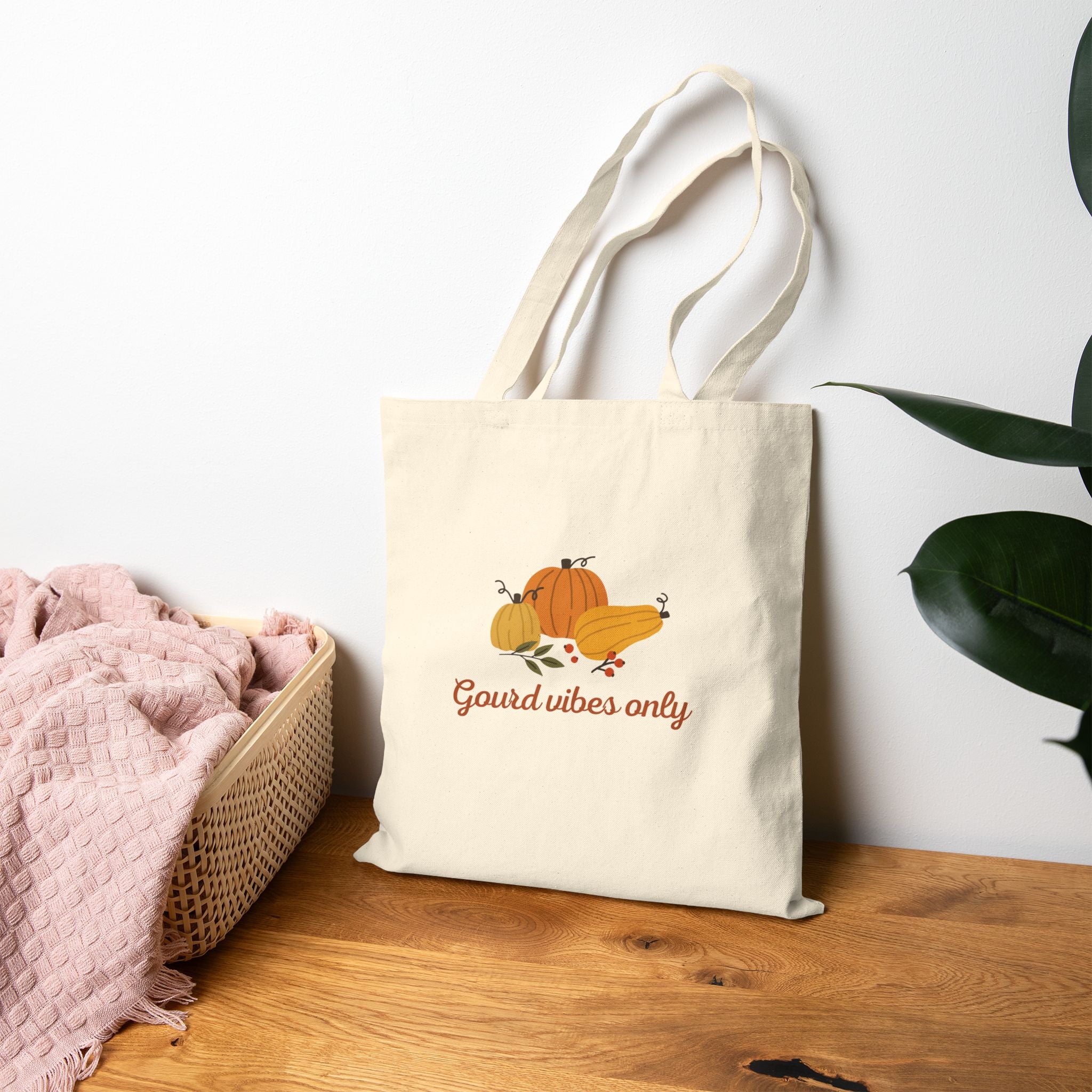 Gourd Vibes Only Cotton Canvas Tote