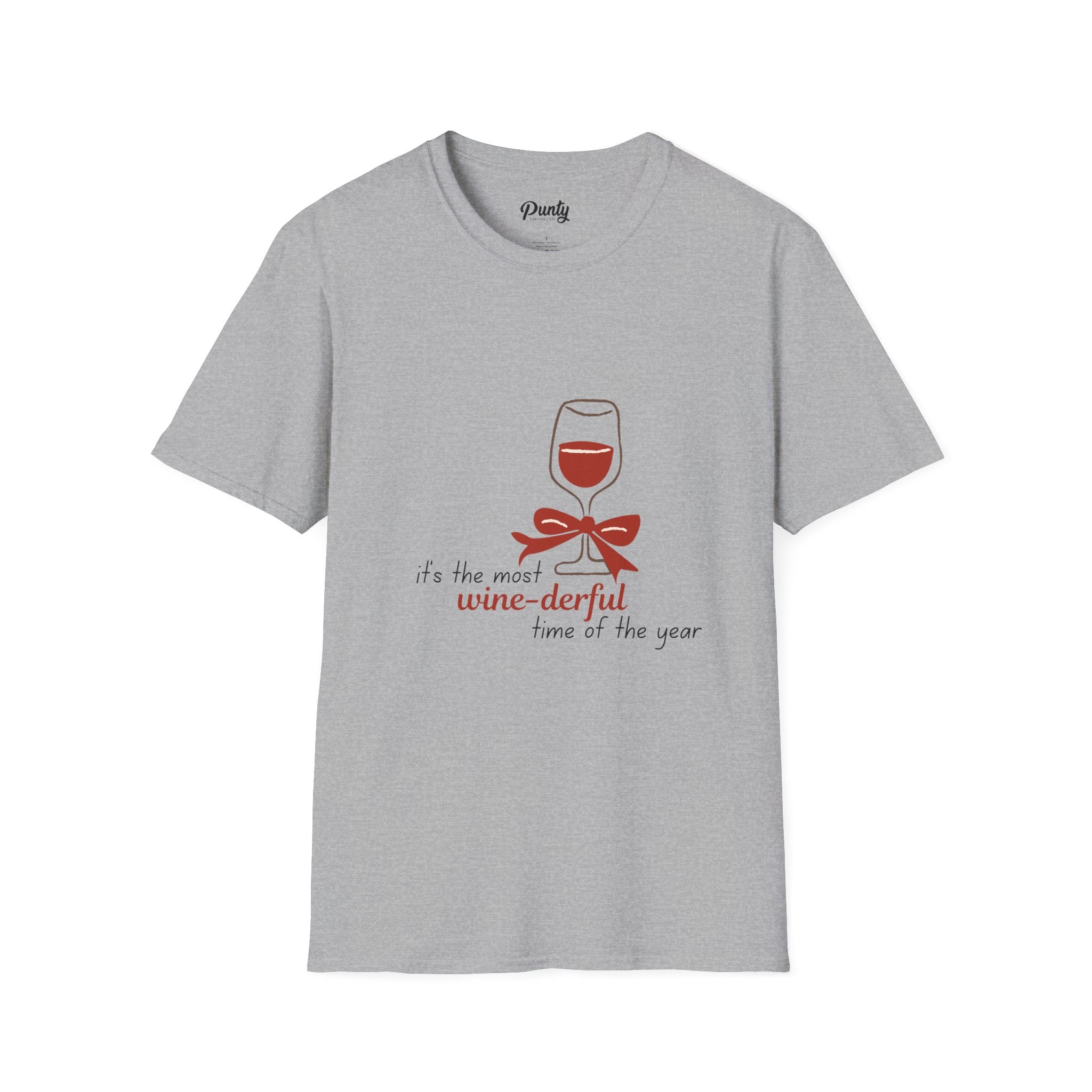 Most Winederful Time Of The Year - Bow - Softstyle Cotton Tee
