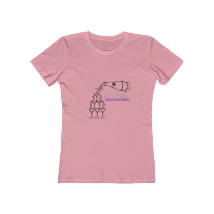 More Bubble, Less Troubles - Pink - Women's Boyfriend T-Shirt