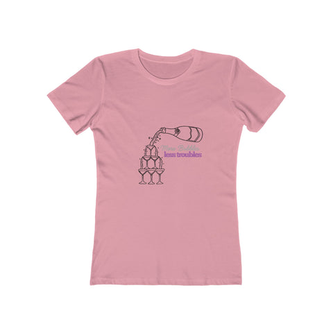 More Bubble, Less Troubles - Pink - Women's Boyfriend T-Shirt