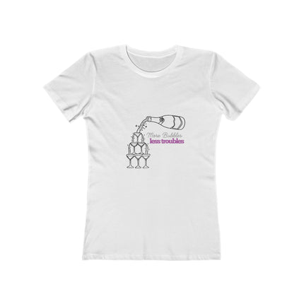More Bubble, Less Troubles - Pink - Women's Boyfriend T-Shirt