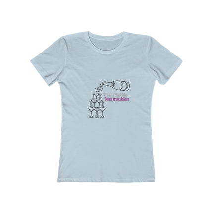 More Bubble, Less Troubles - Pink - Women's Boyfriend T-Shirt