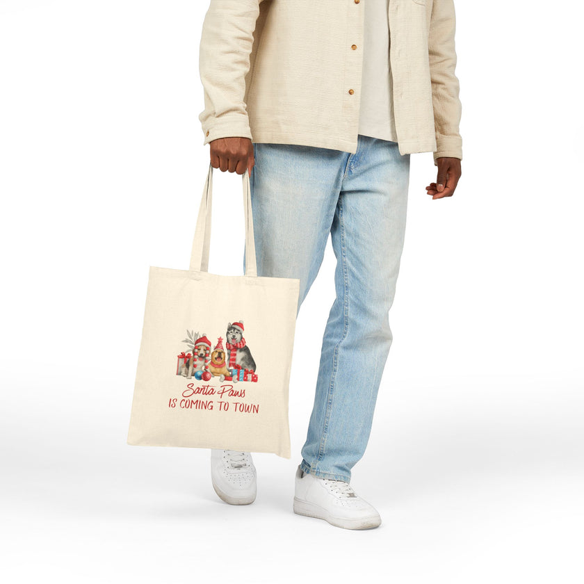 Santa Paws - Dogs - Cotton Canvas Tote Bag