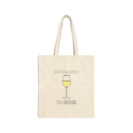 Everything Happens For a Riesling Cotton Canvas Tote