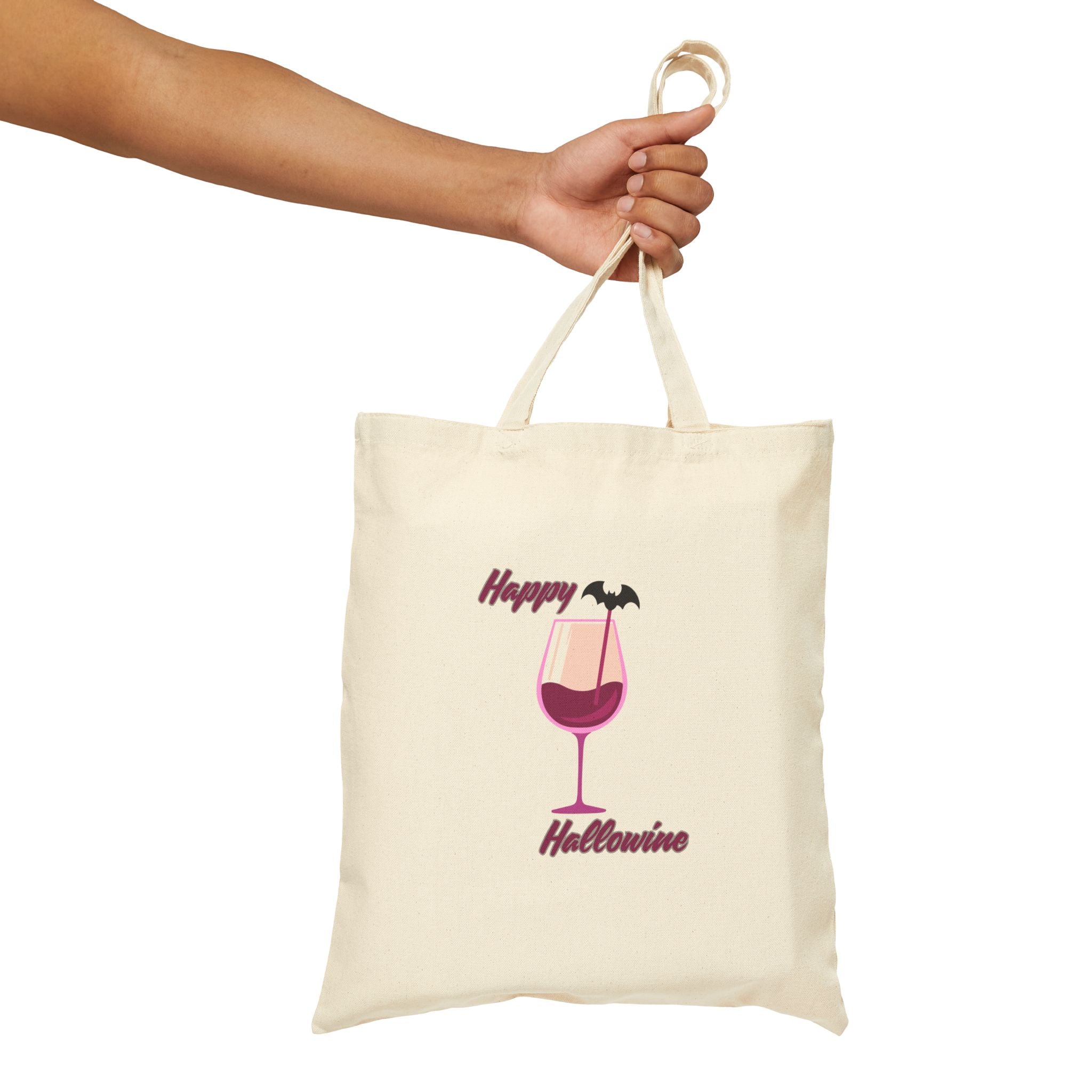 Happy Hallowine Cotton Canvas Tote