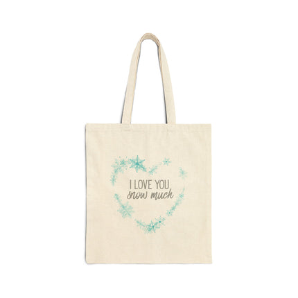 I Love You Snow Much - Heart - Cotton Canvas Tote Bag