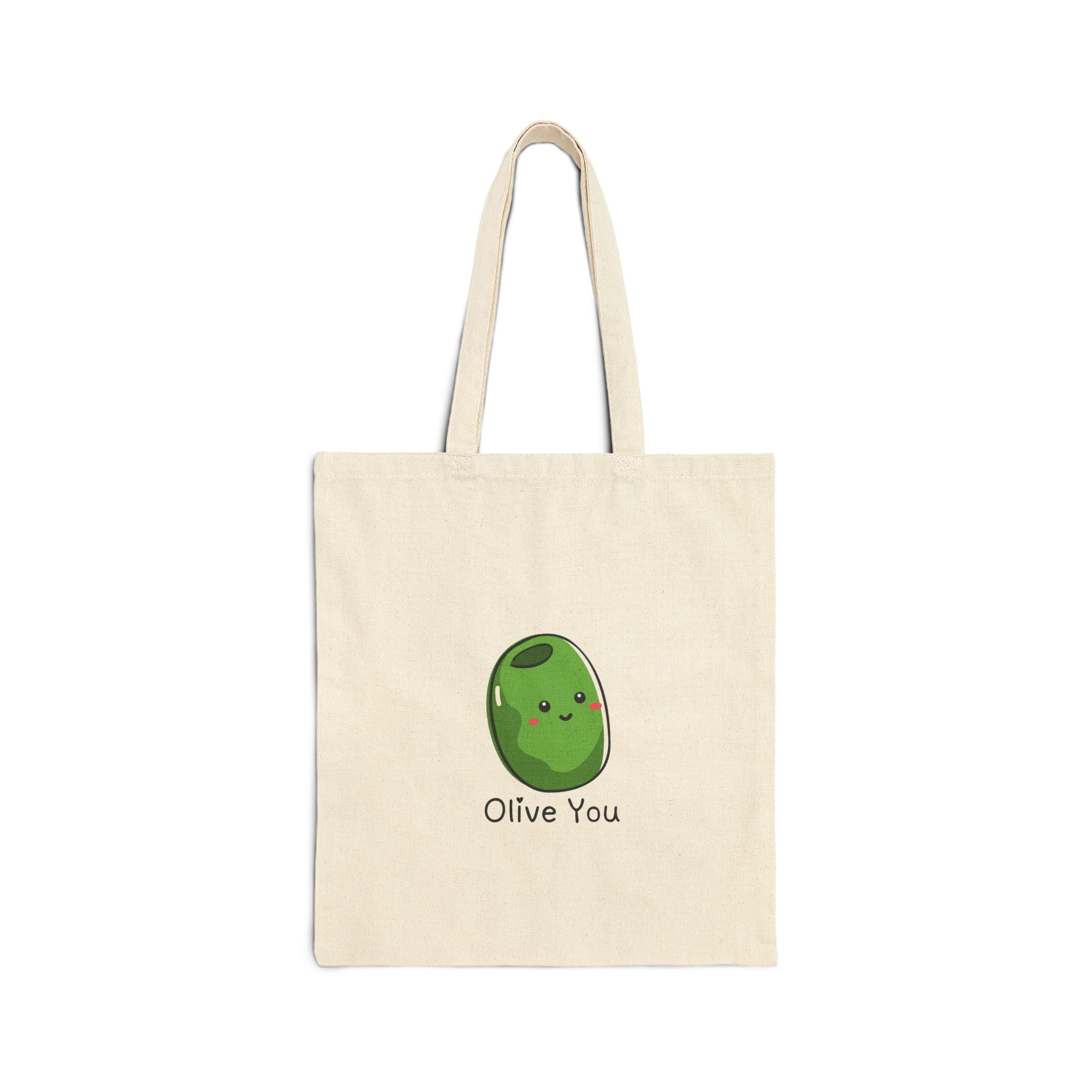 Olive You Cotton Canvas Tote