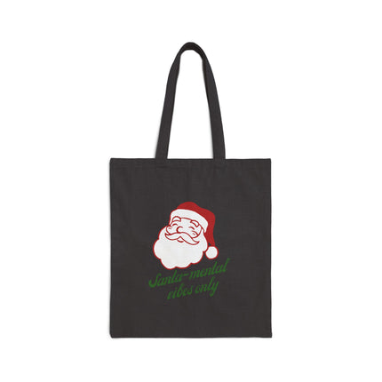 Santa-Mental Vibes Only Cotton Canvas Tote Bag