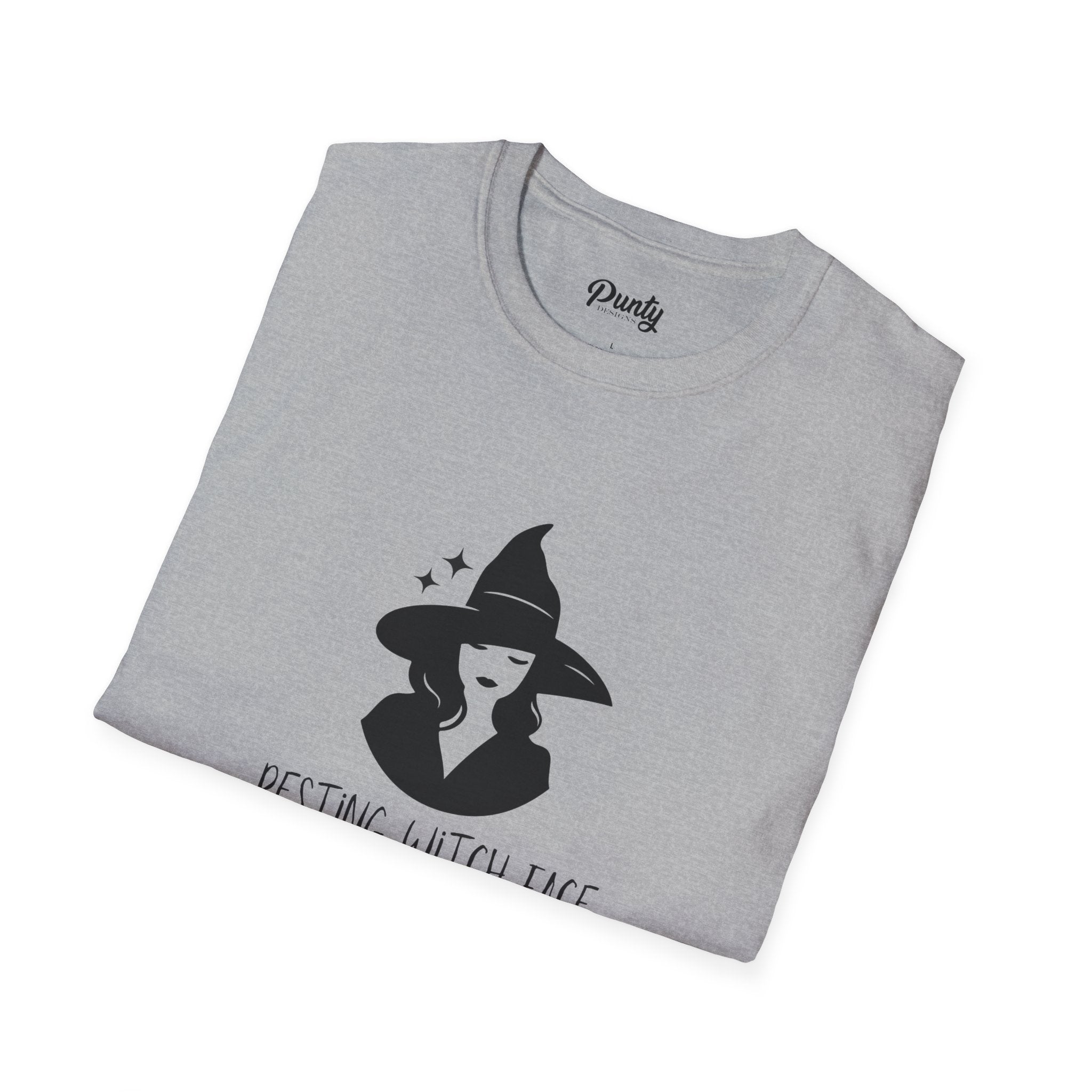 Resting Witch Face Black & White Softstyle Cotton Tee