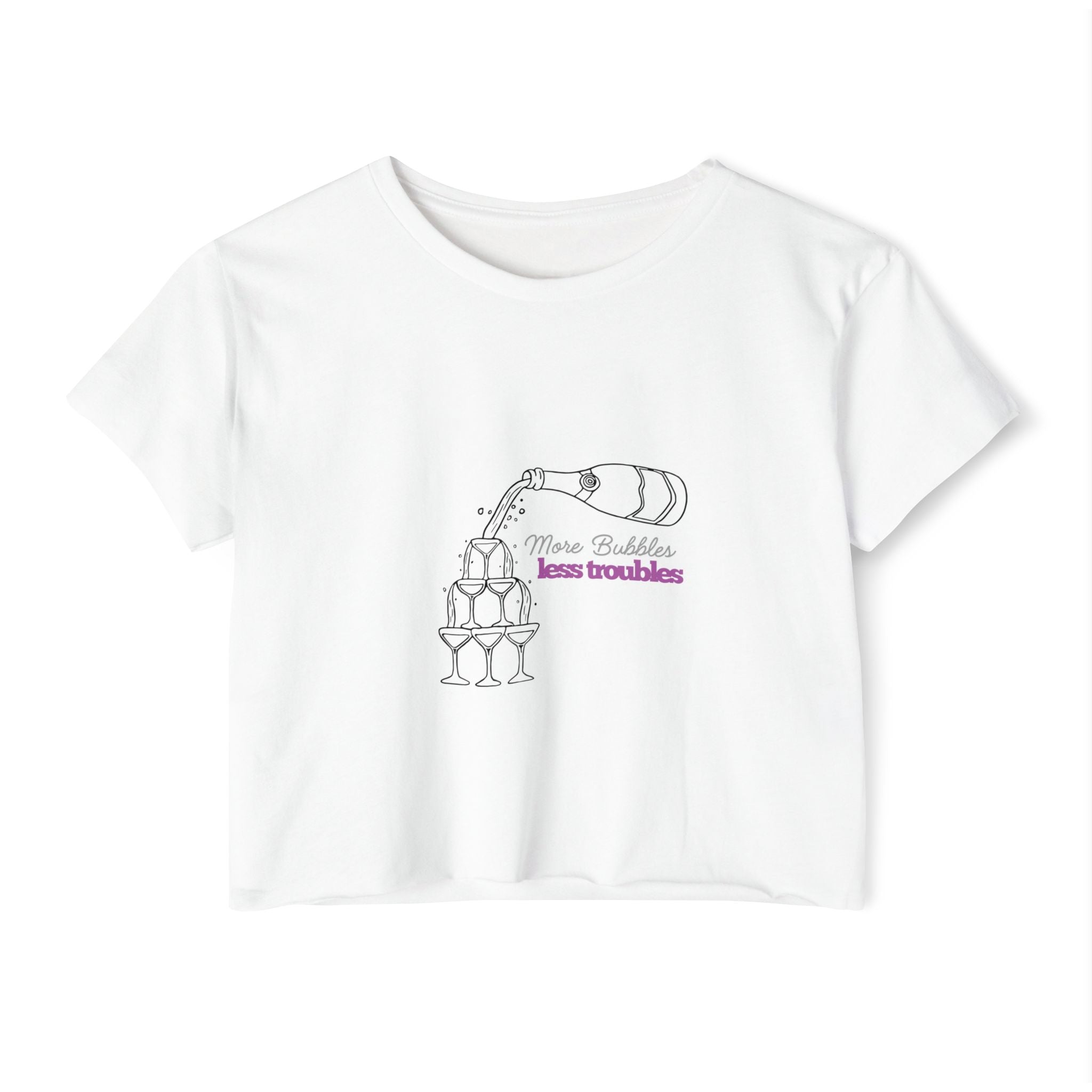 More Bubble, Less Troubles Festival Crop Top