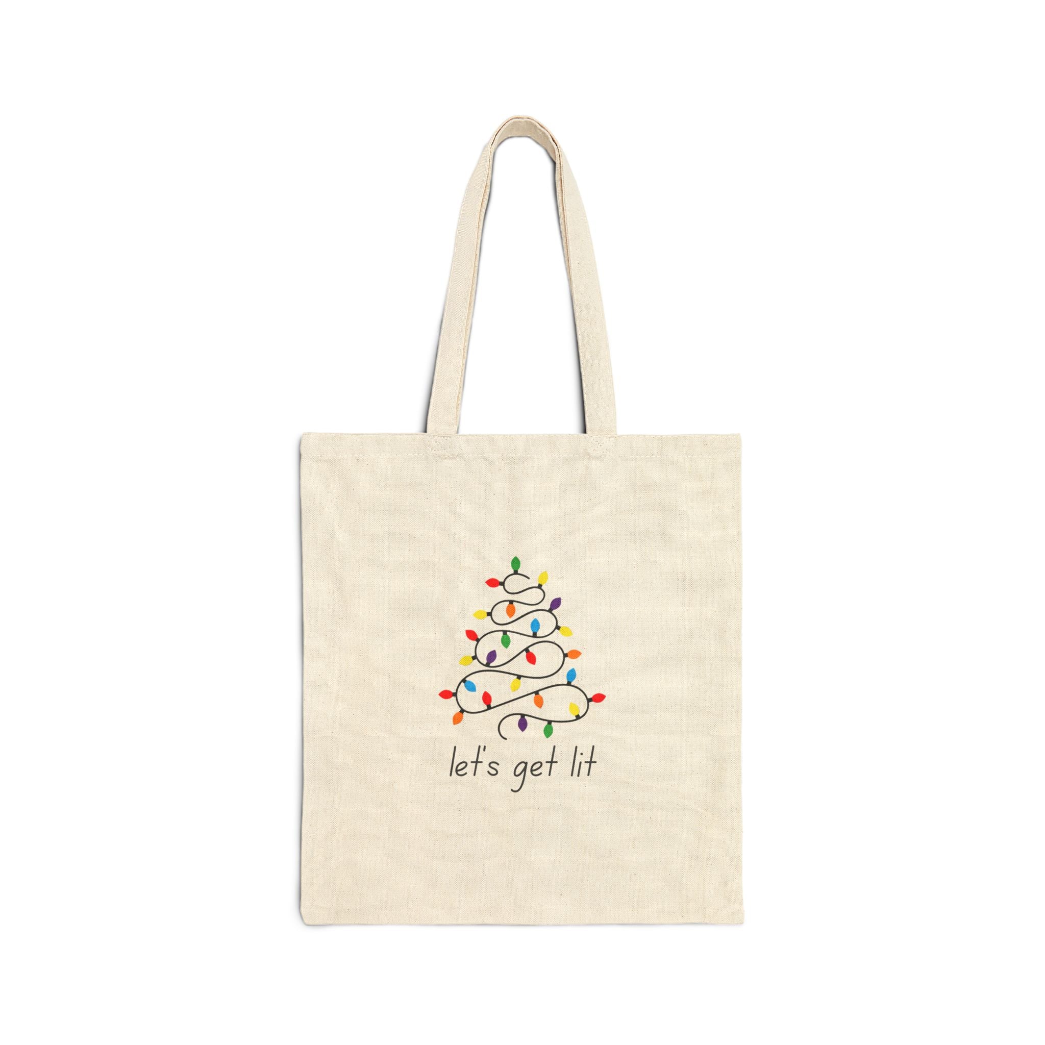 Let's Get Lit - Tree - Cotton Canvas Tote Bag