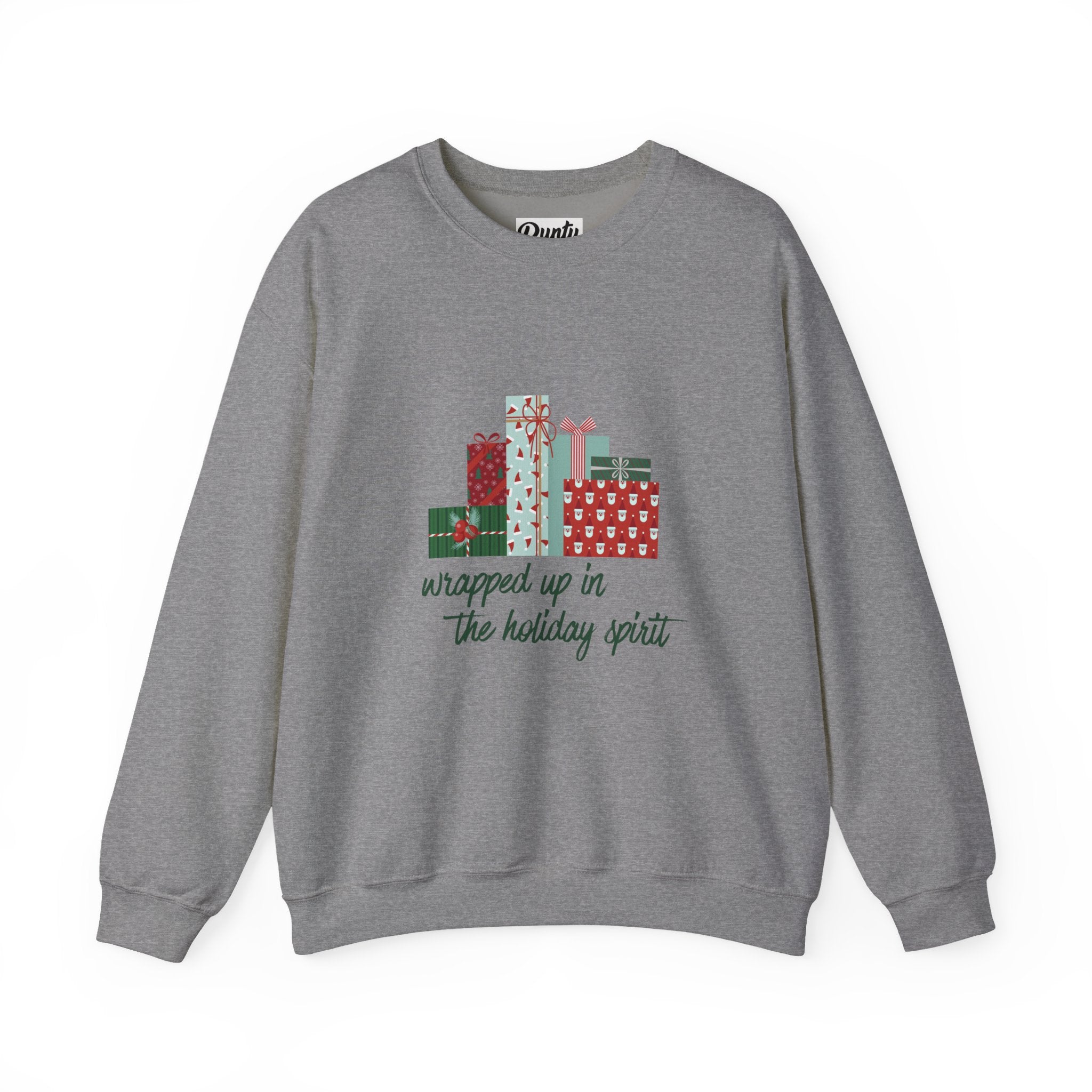 Wrapped Up In The Holiday Spirit- Red Crewneck Sweatshirt