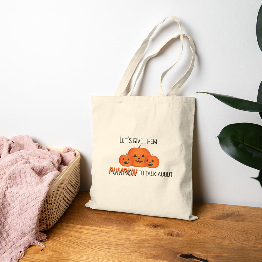 Pumpkin To Talk About Cotton Canvas Tote