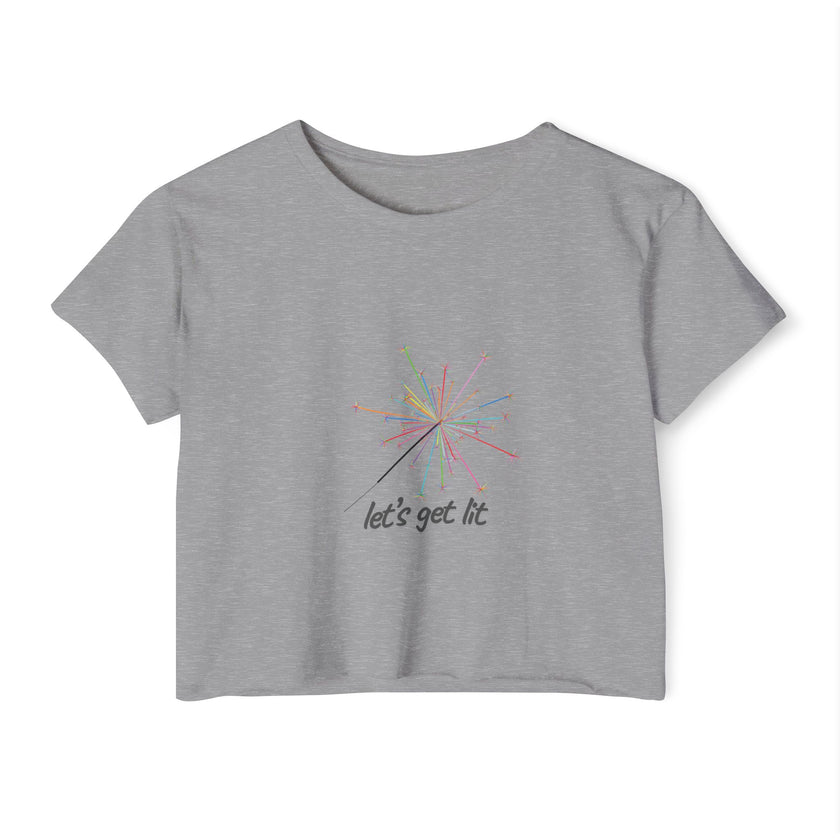 Let's Get Lit- Sparkler-  Festival Crop Top
