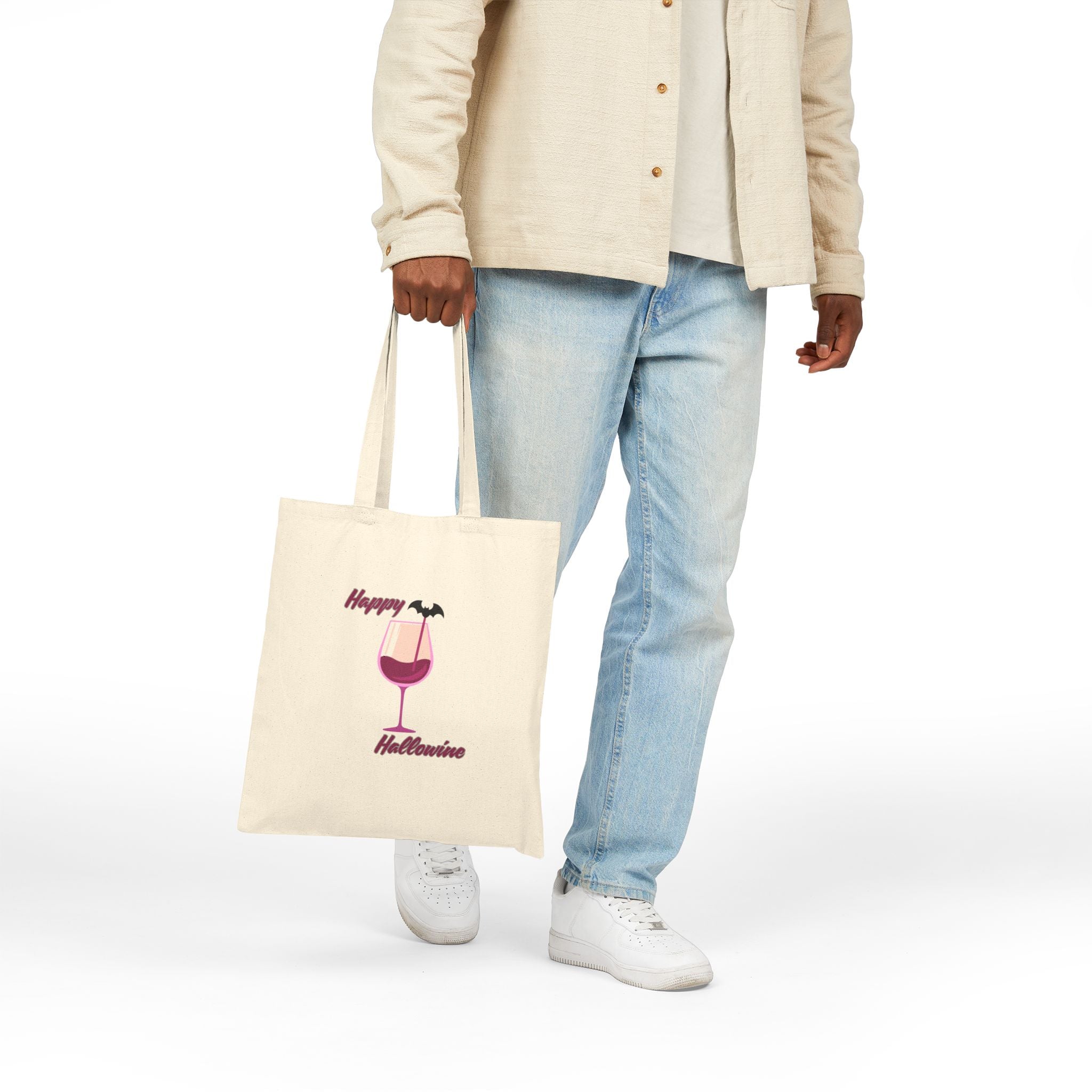 Happy Hallowine Cotton Canvas Tote