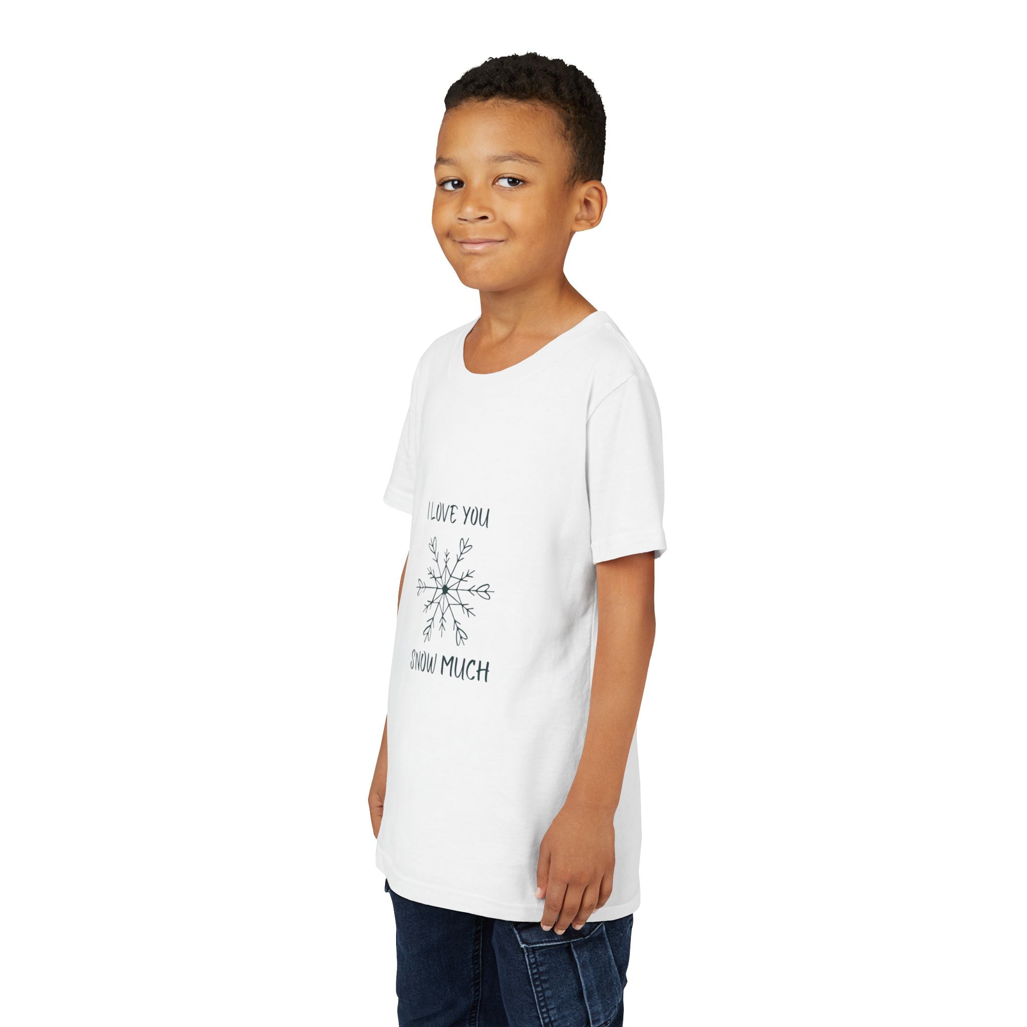 I Love You Snow Much- Snowflake- Youth Short Sleeve Tee