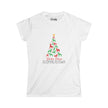 Santa Paws Is Coming To Town- Tree- Fitted Softstyle Cotton Tee