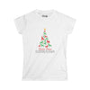 Santa Paws Is Coming To Town- Tree- Fitted Softstyle Cotton Tee